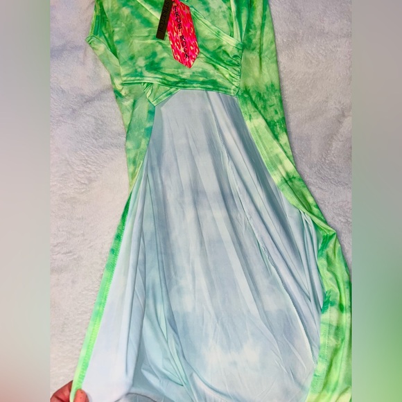 TRUE ROCK Dress & Shorts Neon Green Set sz L NWT! - Picture 5 of 11